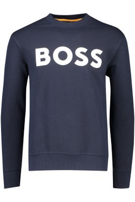 Hugo Boss Hugo Boss sweater ronde hals blauw boss print