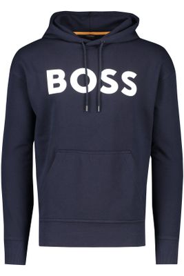Hugo Boss Hugo Boss sweater hoodie donkerblauw effen WebasicHood katoen