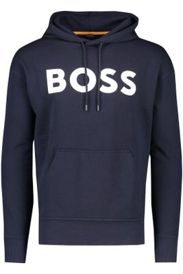 Hugo Boss sweater Hugo Boss donkerblauw effen katoen hoodie 