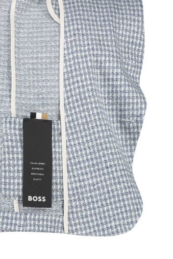 Hugo Boss tussenjas lichtblauw geruit normale fit met zakken