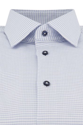 business overhemd Hugo Boss blauw geprint katoen slim fit 