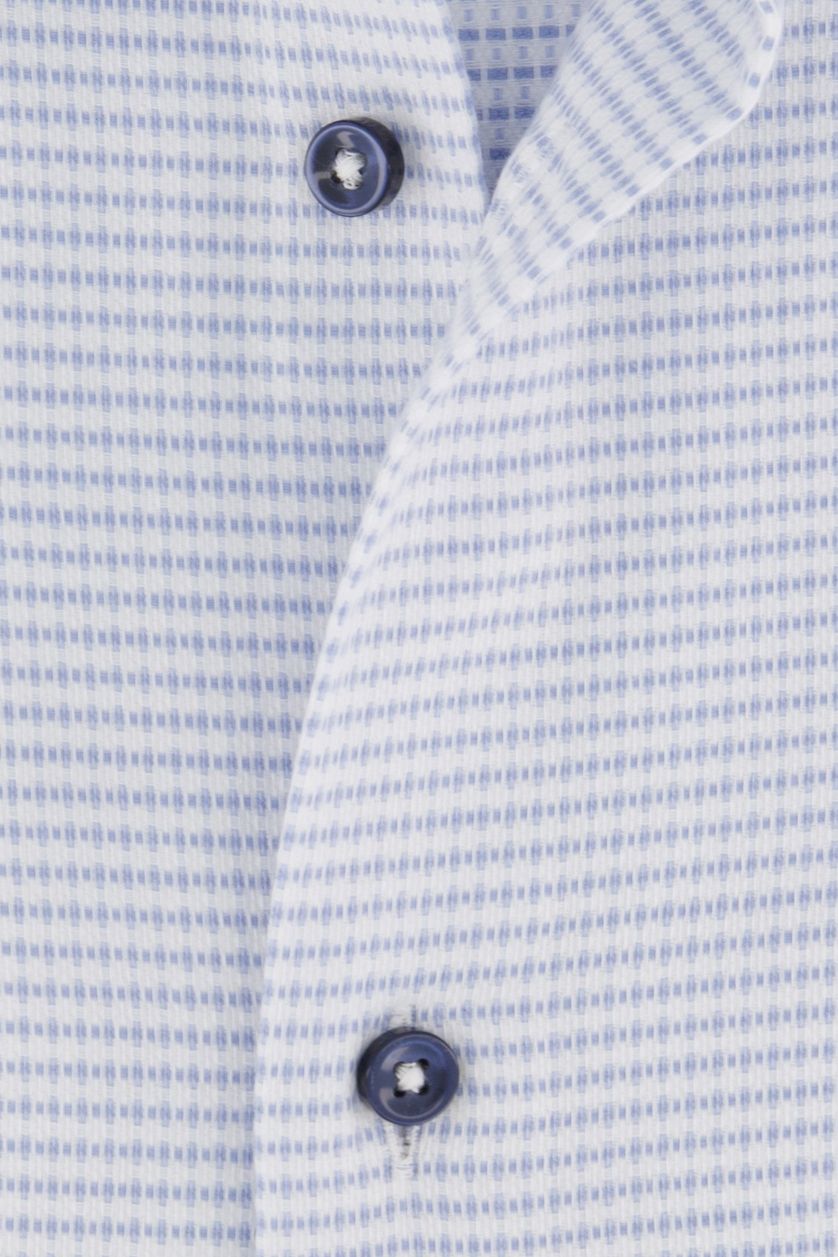 Hugo Boss business overhemd blauw geprint katoen slim fit