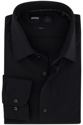 Hugo Boss Hugo Boss business overhemd slim fit zwart effen semi-wide