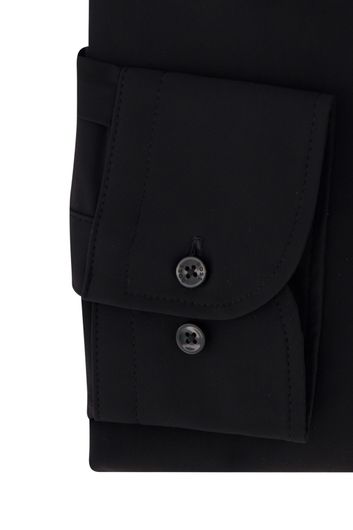 Hugo Boss business overhemd slim fit zwart effen semi-wide