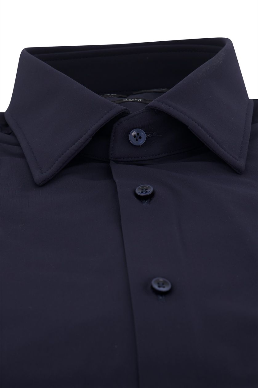 Hugo Boss business overhemd donkerblauw effen slim fit ml 5