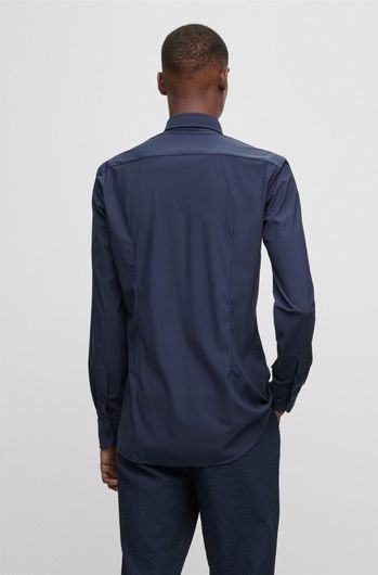 business overhemd Hugo Boss donkerblauw effen slim fit 