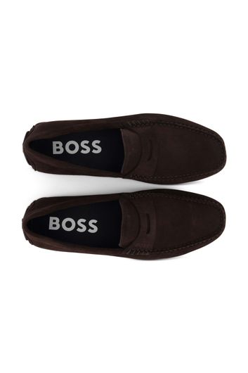 nette schoenen Hugo Boss effen leer bruin