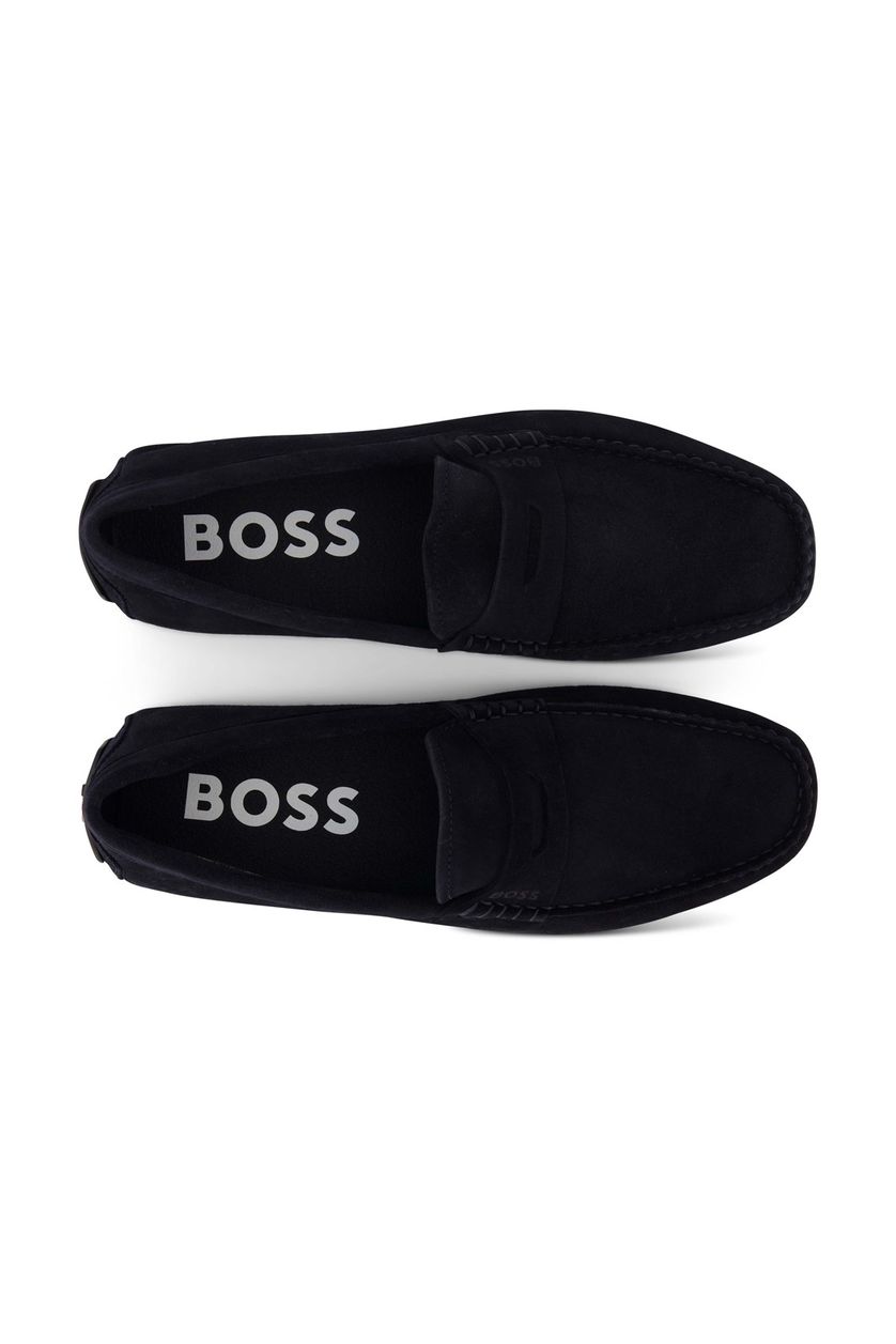 Hugo Boss nette schoenen effen leer donkerblauw
