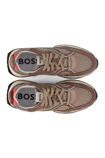 Hugo Boss sneakers lichtbruin effen leer