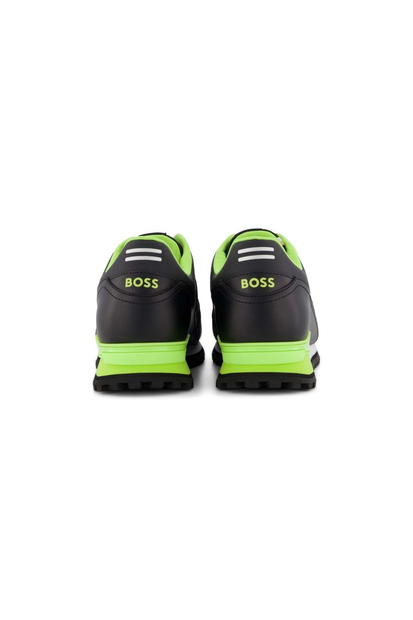 Hugo Boss sneakers effen, logo print leer zwart