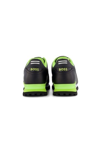 Hugo Boss sportieve sneakers zwart effen, geprint leer