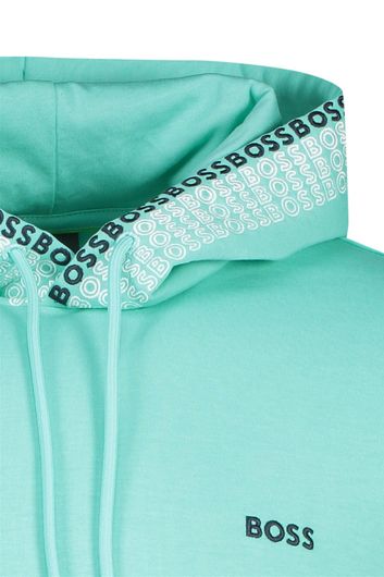 vest Hugo Boss turquoise effen katoen hoodie 