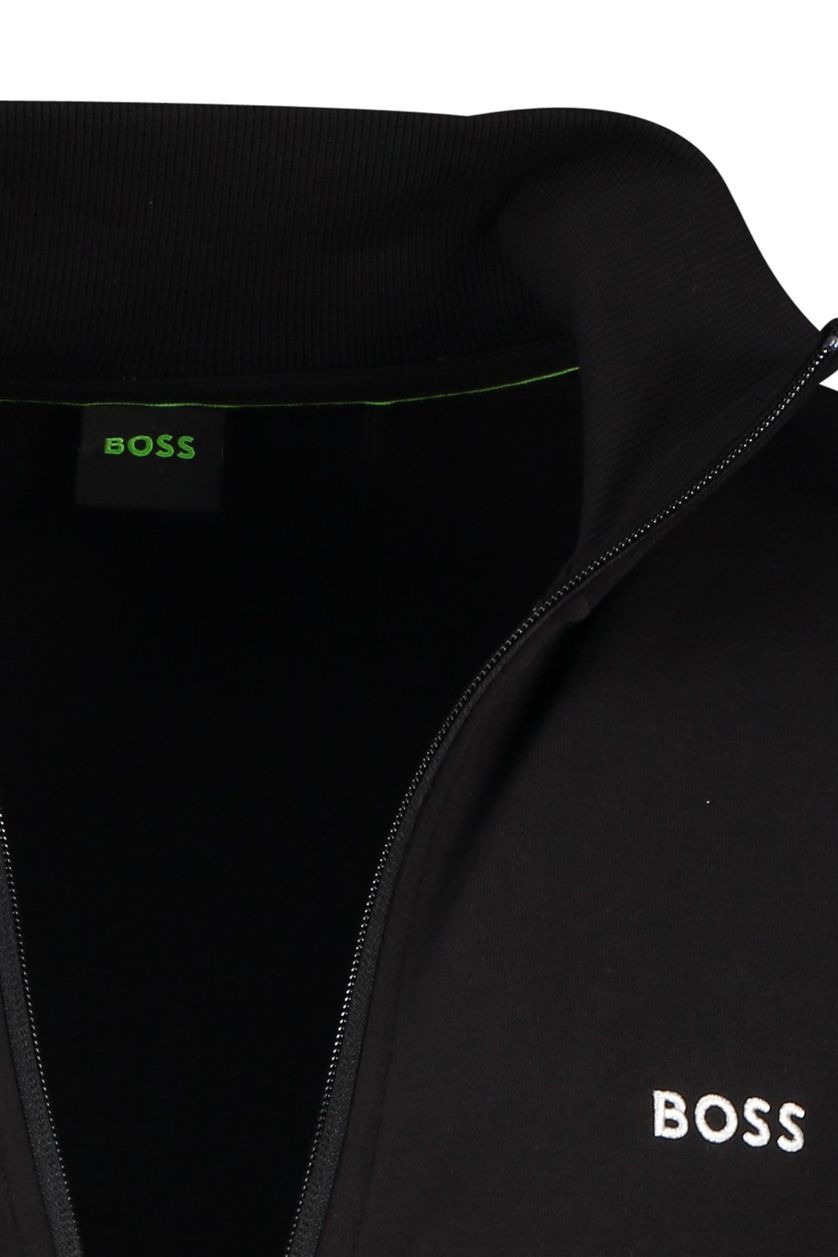 Hugo Boss vest zwart effen katoen Skaz met gele opdruk