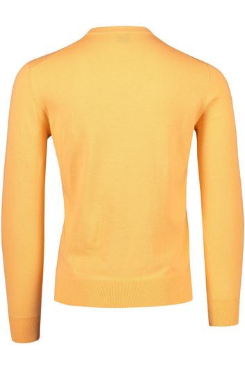 Hugo Boss trui ronde hals oranje effen katoen met logo