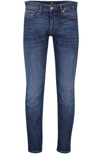 Hugo Boss jeans blauw effen katoen met steekzakken 