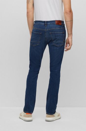 jeans Hugo Boss blauw effen katoen 