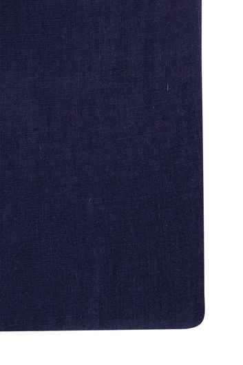 Hugo Boss casual overhemd normale fit donkerblauw effen linnen