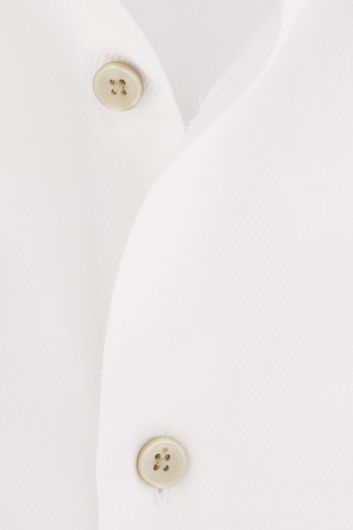 Ledub zakelijk overhemd normale fit wit effen katoen stretch