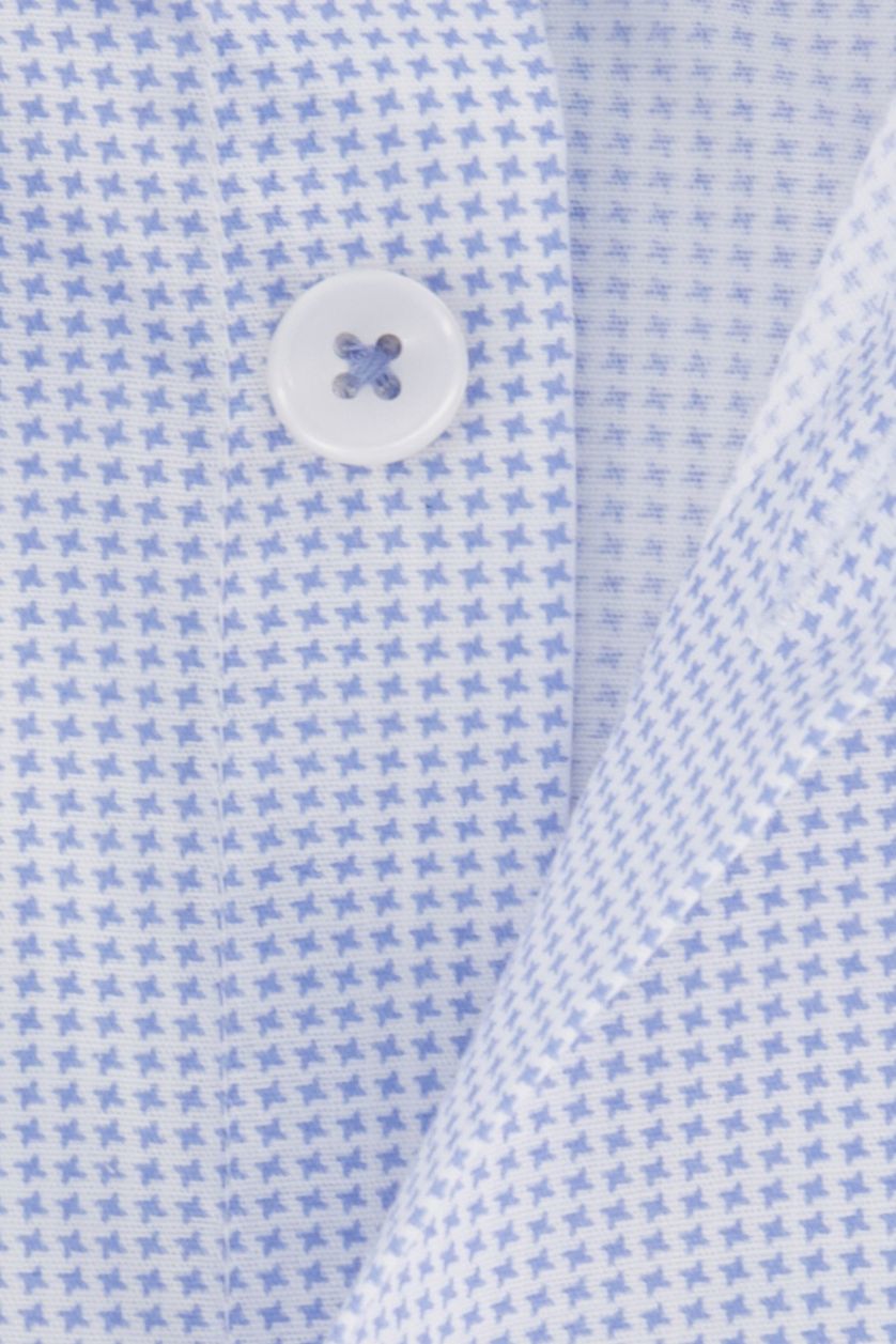 Geprint Ledub overhemd Modern Fit lichtblauw 