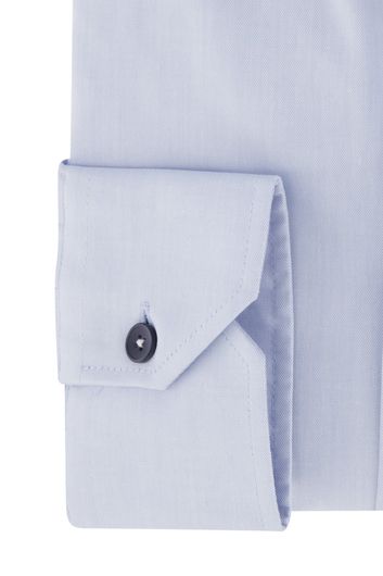 Ledub overhemd strijkvrij Modern Fit lichtblauw effen katoen
