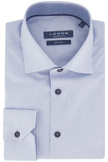 Ledub overhemd Modern Fit lichtblauw non iron