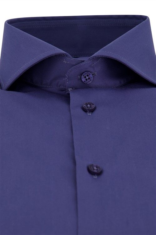 Ledub Shirt dress ml 7 Donkerblauw stretch modern fit
