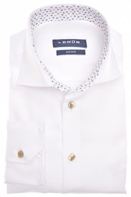 Ledub Mouwlengte 7 overhemd Ledub Modern Fit wit easy iron