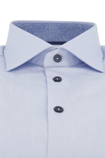 Ledub overhemd extra lange mouwlengte Modern Fit normale fit lichtblauw effen katoen
