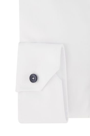 overhemd mouwlengte 7 Ledub Modern Fit wit effen katoen normale fit 