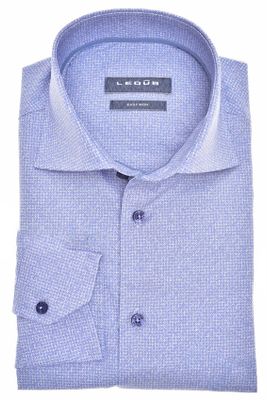 Ledub Ledub overhemd mouwlengte 7 Modern Fit blauw met print katoen