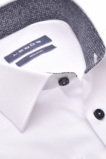 Ledub overhemd mouwlengte 7 Modern Fit wit effen 100% katoen