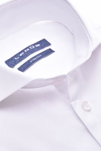 Ledub overhemd mouwlengte 7 Modern Fit New wit effen katoen