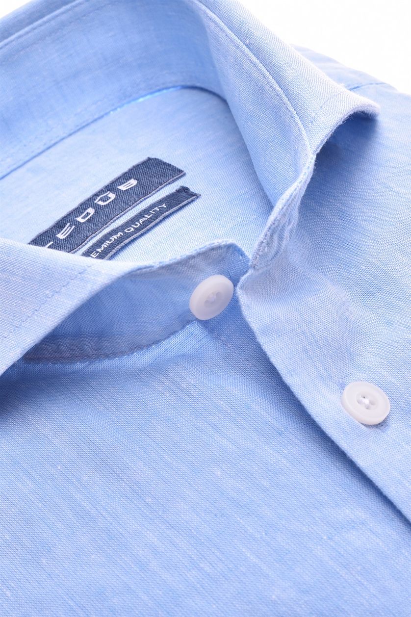 Ledub business overhemd Modern Fit New lichtblauw effen linnen