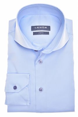 Ledub Ledub zakelijk overhemd Modern Fit lichtblauw effen katoen