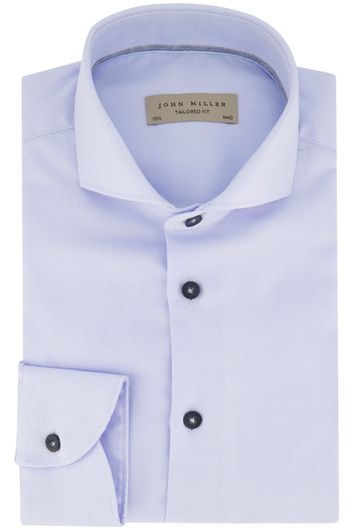 John Miller business overhemd Slim Fit slim fit lichtblauw effen katoen