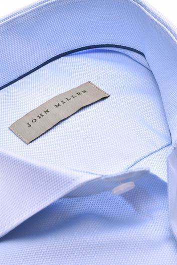 John Miller business overhemd John Miller Slim Fit slim fit blauw effen katoen