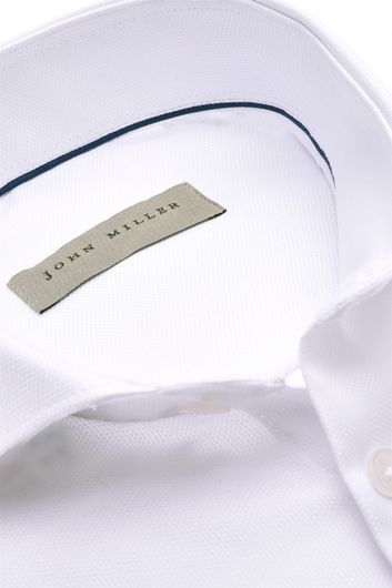 John Miller business overhemd John Miller Slim Fit slim fit wit geprint katoen
