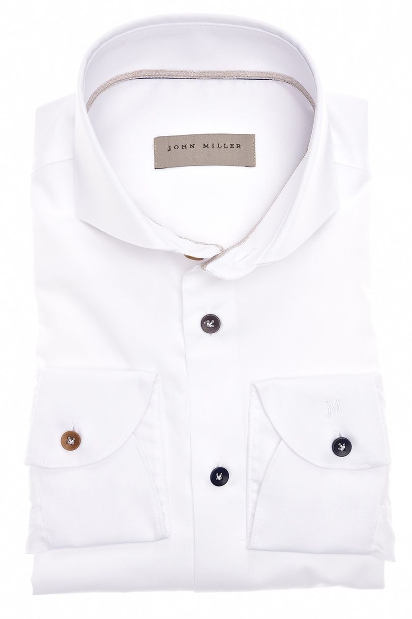 John Miller zakelijk overhemd wit 100% katoen slim fit