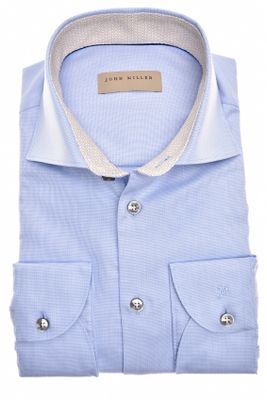John Miller John Miller business overhemd John Miller Slim Fit slim fit lichtblauw effen katoen