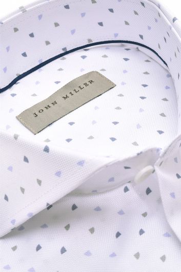 John Miller business overhemd John Miller Slim Fit slim fit wit geprint katoen