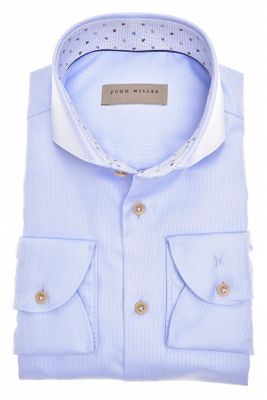 John Miller John Miller zakelijk overhemd Slim Fit lichtblauw effen katoen