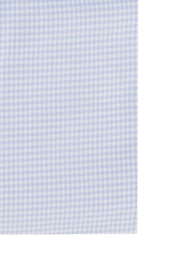 John Miller business overhemd John Miller Slim Fit slim fit lichtblauw geruit katoen