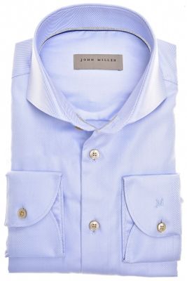 John Miller John Miller overhemd mouwlengte 7 slim fit lichtblauw effen 100% katoen