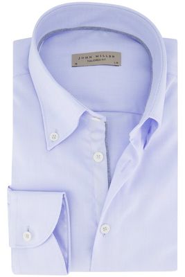 John Miller John Miller overhemd lichtblauw mouwlengte 7 Tailored Fit katoen effen