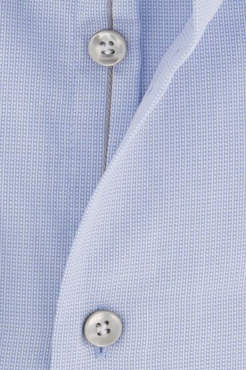 John Miller overhemd mouwlengte 7 John Miller Tailored Fit normale fit blauw geprint katoen