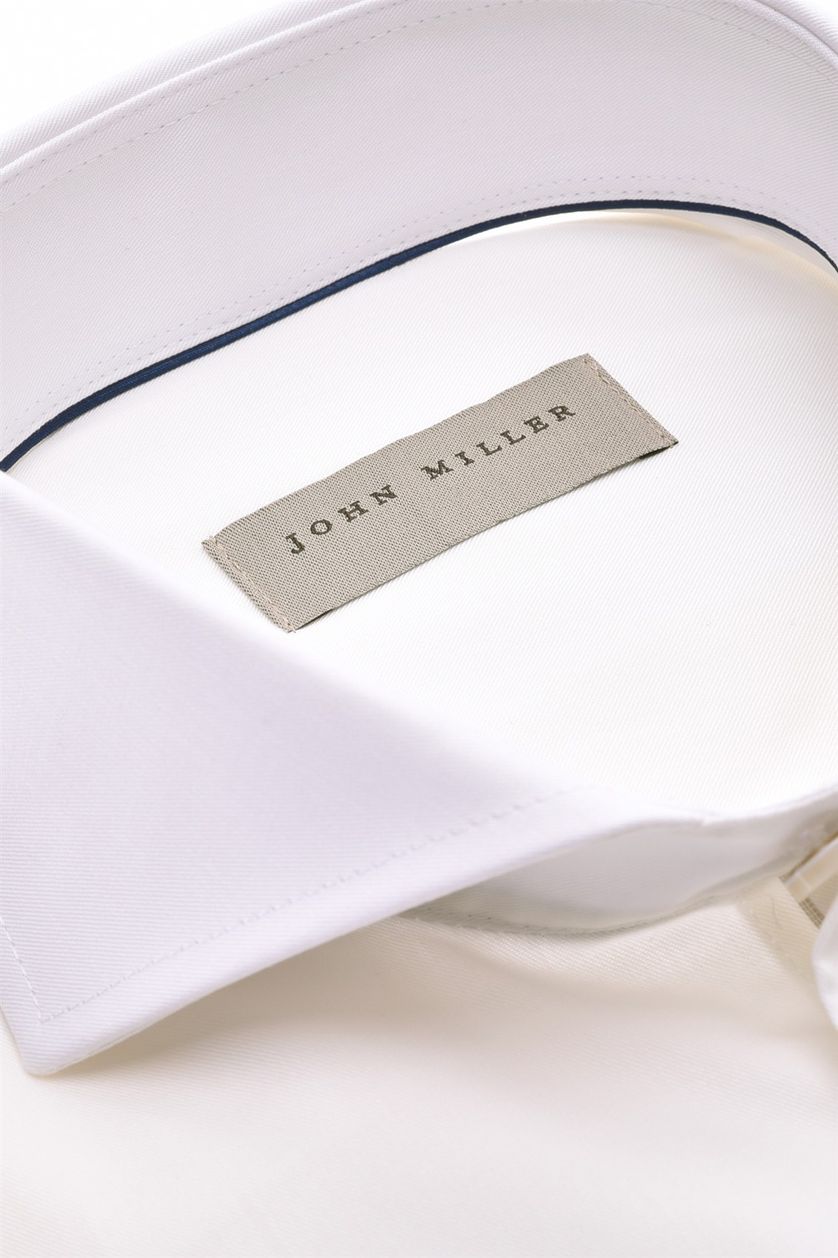 John Miller business overhemd wit effen 100% katoen extra slim fit