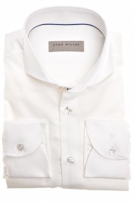 John Miller John Miller zakelijk overhemd wit effen katoen cutaway collar slim fit