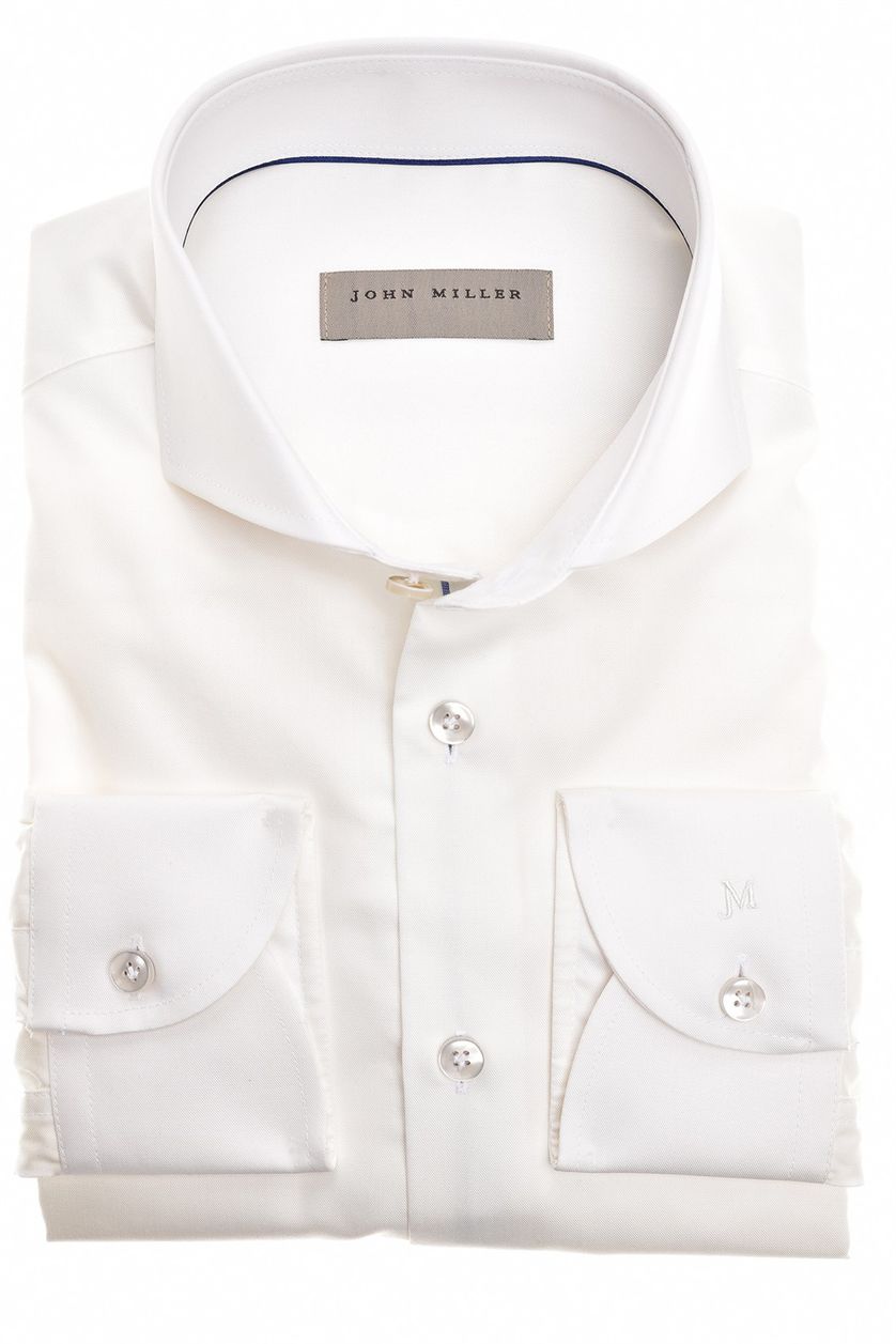 John Miller zakelijk overhemd wit effen katoen cutaway collar slim fit