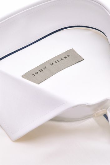 Zakelijk John Miller overhemd slim fit wit uni 100% katoen