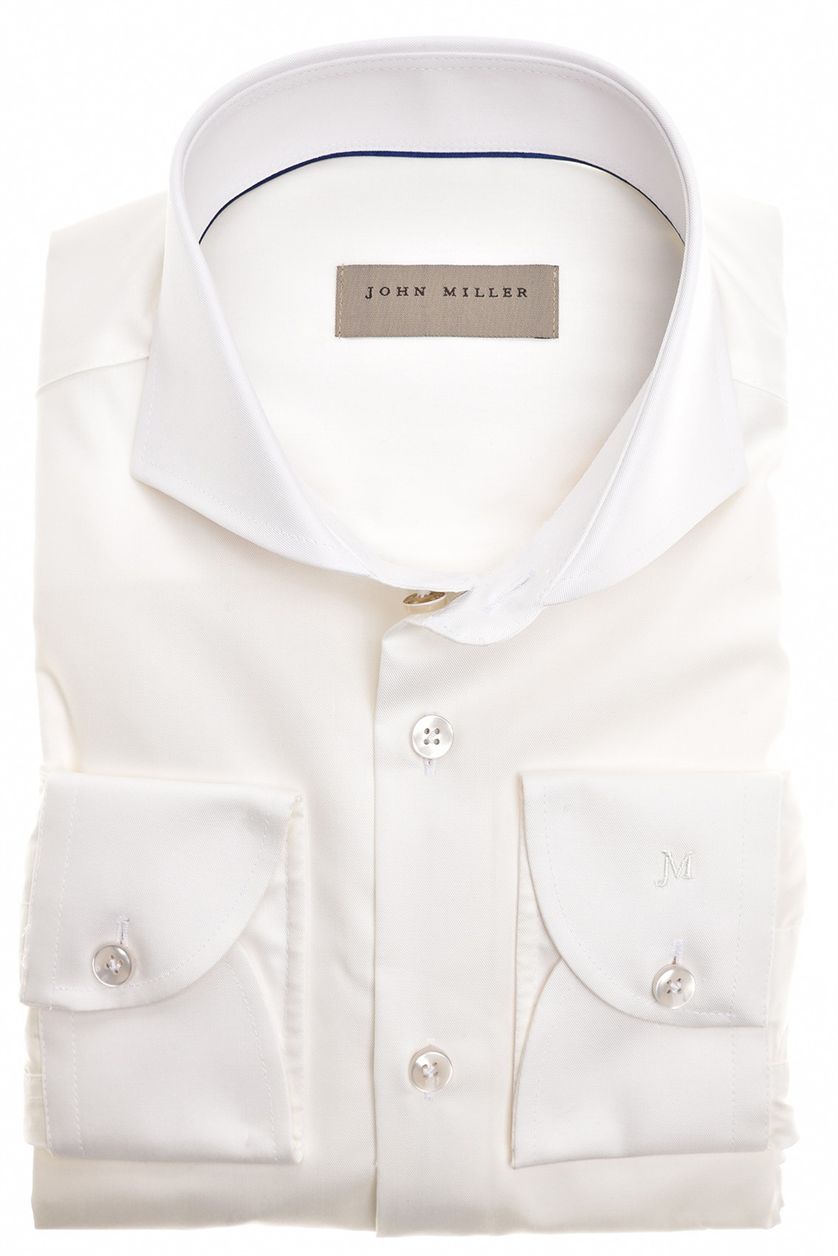 John Miller overhemd wit strijkvrij katoen slim fit